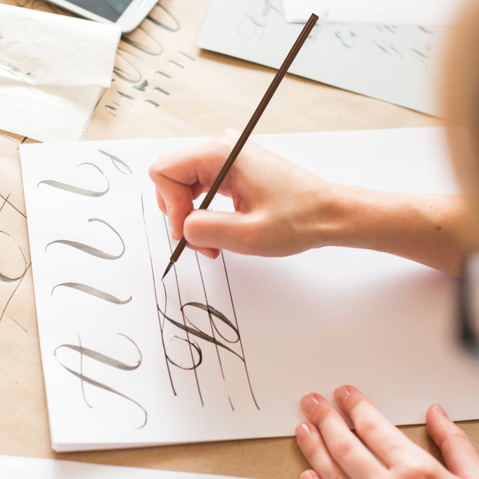 Detailing Brush Set - 12개입 캘리그라피 브러시 세트, 섬세한 디테일과